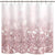 Riyidecor Fabric Pink Bling Shower Curtain Bathroom Decor for Women Girl 72Wx72H Inch Rose Gold Shining(No Sparkling Glitter) Bath Home Party Decor Decorations 12 Plastic Hooks