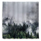 Riyidecor Misty Smokey Forest Landscape Shower Curtain Green Tree Fog Nature Decor Fabric Set Polyester Waterproof 72Wx72H Inch 12 Pack Plastic Hooks