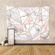 Riyidecor Pink Grey Tapestry Geometric Marble Rose Gold Stripes Unique 59Wx51H Inch Surface Blocks Cracked Pattern Lines White Natural Luxury Realistic Decoration Living Room Bedroom Fabric Polyester