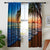 Riyidecor Ocean Coastal Hawaiian Sunrise Curtain Beach scenery Rod Rocket Tropical Island Sunset Scene Sea Wave Palm Tree Summer Living Room Bedroom Window Drapes Fabric 2 Panels 52 x 84 Inch WW-IHTB