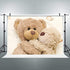 Riyidecor Teddy Bear Dolls Backdrop Fabric Polyester Children Happy Warm Cuddle Cute Lovely Brown Bear Dolls Plush Toys Friends Party 8x6 Feet Baby Shower Newborn Props Party Photo Shoot Backdrop