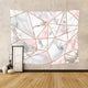 Riyidecor Pink Grey Tapestry Geometric Marble Rose Gold Stripes Unique 59Wx59H Inch Surface Blocks Cracked Pattern Lines White Natural Luxury Realistic Decoration Living Room Bedroom Fabric Polyester